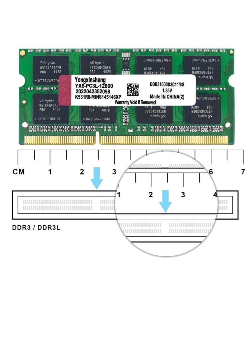 Generic DDR3 Kit - DDR3L 8GB Laptop RAM 1600MHz PC3 - 35V-12800 Unbuffered 1.35V - 1.5 CL11 Dual Rated 204 Pin CL11 Notebook Computer Memory Upgrade Module Green  - Image 4