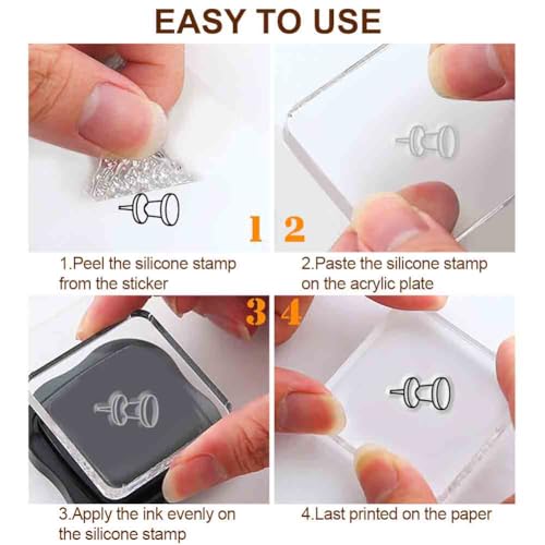GLASSWINDS 29 Pcs Journal Stamps for Crafting Card Making Supplies Set Include 3 Acrylic Clear Stamp Blocks, 6 Clear Silicone Stamps Seals, 20 Craft Ink Pads Calendar Planner Stamp for DIY - Image 5