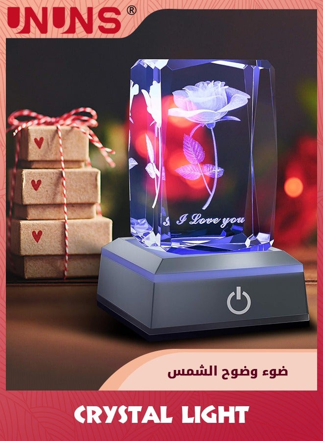 UNUNS مصباح ليلي متعدد الألوان على شكل وردة ثلاثية الأبعاد، مصباح ديكوري على شكل أحبك بـ 7 ألوان، هدايا مثالية لعيد الأم للأم أو الصديقة أو الزوجة أو الأم أو الزوج، أفكار هدايا عيد الحب الفريدة أو الذكرى السنوية أو عيد الميلاد  - Image 5