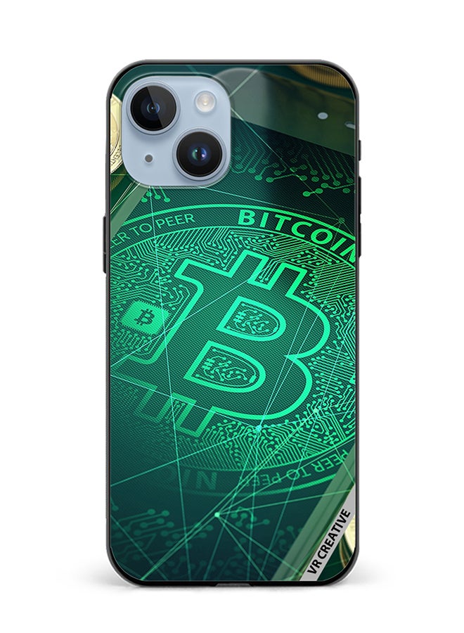 VR CREATIVE Protective Case Cover For Apple iPhone 15 Plus Bitcoin Design Multicolour - Image 1