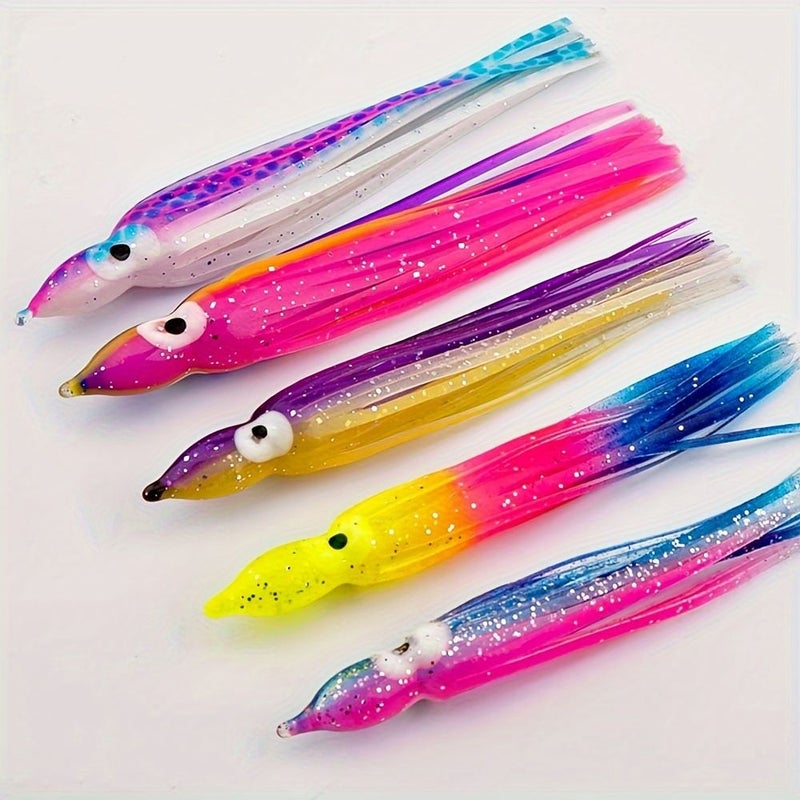 5pcs Pack 150mm PVC Luminous Squid Soft Jig Slow Pitch Jigging Bait Pesca Swimming Fishing Octopus Lures - Image 1