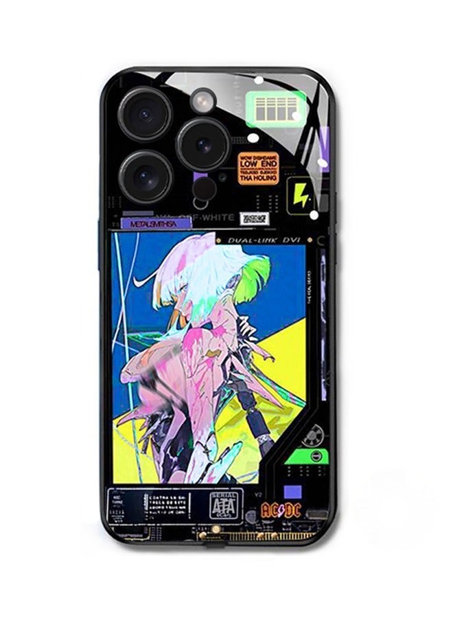 X-level With LED iPhone 15 Pro Case,Colorful Glowing Tempered Glass Back Cover Bumper Shockproof,for Cool Women and Trendy Men,Protective Lens protector Voice Call Flash Wireless Charging Accessory - Image 1