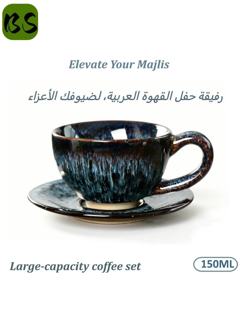 BS Modern Arabic Coffee Cup|Latte and espresso dual-purpose cup|150ml/5oz Ceramic set perfect for second cup coffee| Suitable for Turkish and Arabic coffee|Suitable for home, office, restaurants, afternoon tea in the garden, and as a gift. - Image 2