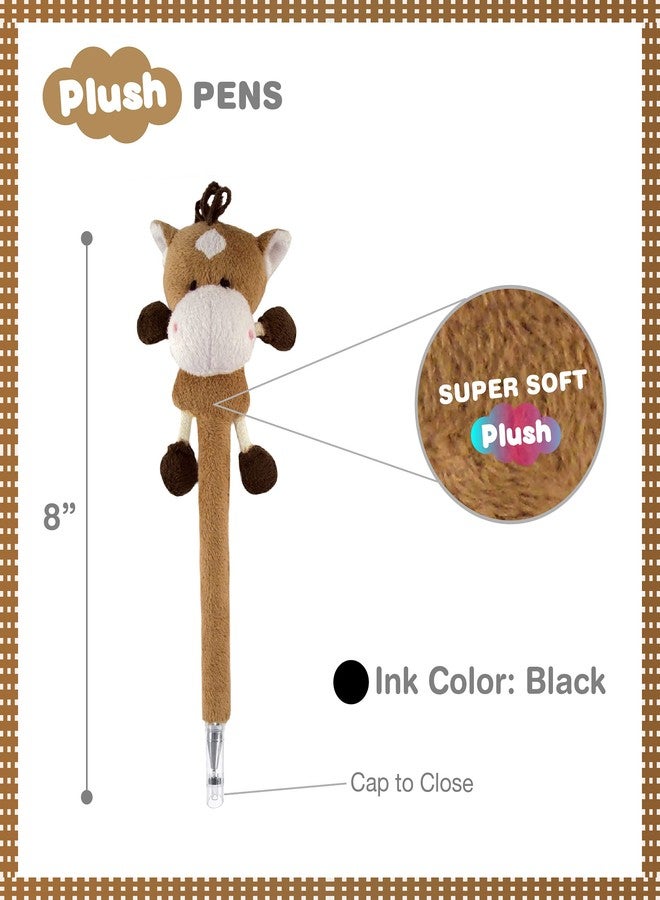 Puzzled DolliBu Brown Horse Plush Pen - Cute and Soft Farm Life Stuffed Animal Ballpoint Novelty Pen Toy, Writing Pen Instrument For Cool Stationery School and Office Desk - Image 2