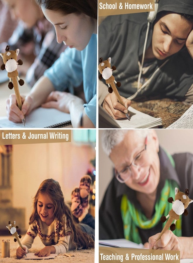 Puzzled DolliBu Brown Horse Plush Pen - Cute and Soft Farm Life Stuffed Animal Ballpoint Novelty Pen Toy, Writing Pen Instrument For Cool Stationery School and Office Desk - Image 3