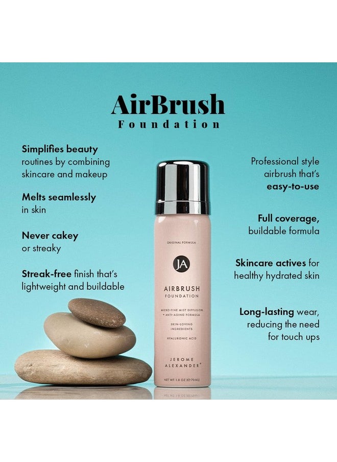 Jerome Alexander MagicMinerals AirBrush Foundation by Jerome Alexander - 2pc Set with Airbrush Foundation and Kabuki Brush - Spray Makeup with Anti-aging Ingredients for Smooth Radiant Skin - Warm Beige  - Image 1
