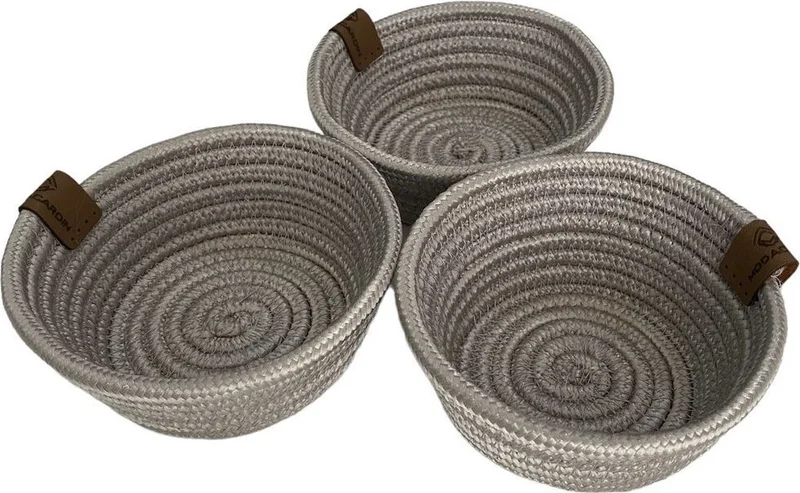 BDZ Deri Bdz Leather 3 Piece Presentation Snack Set Jute Wicker Presentation Container