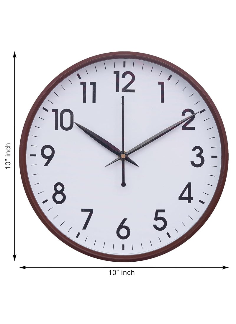 Webelkart Webelkart Premium Plastic Wall Clock for Home and Office Decor/Office Wall Clocks/Wall Clock for Living Room (Brown) - Wall Watch for Home  - Image 4