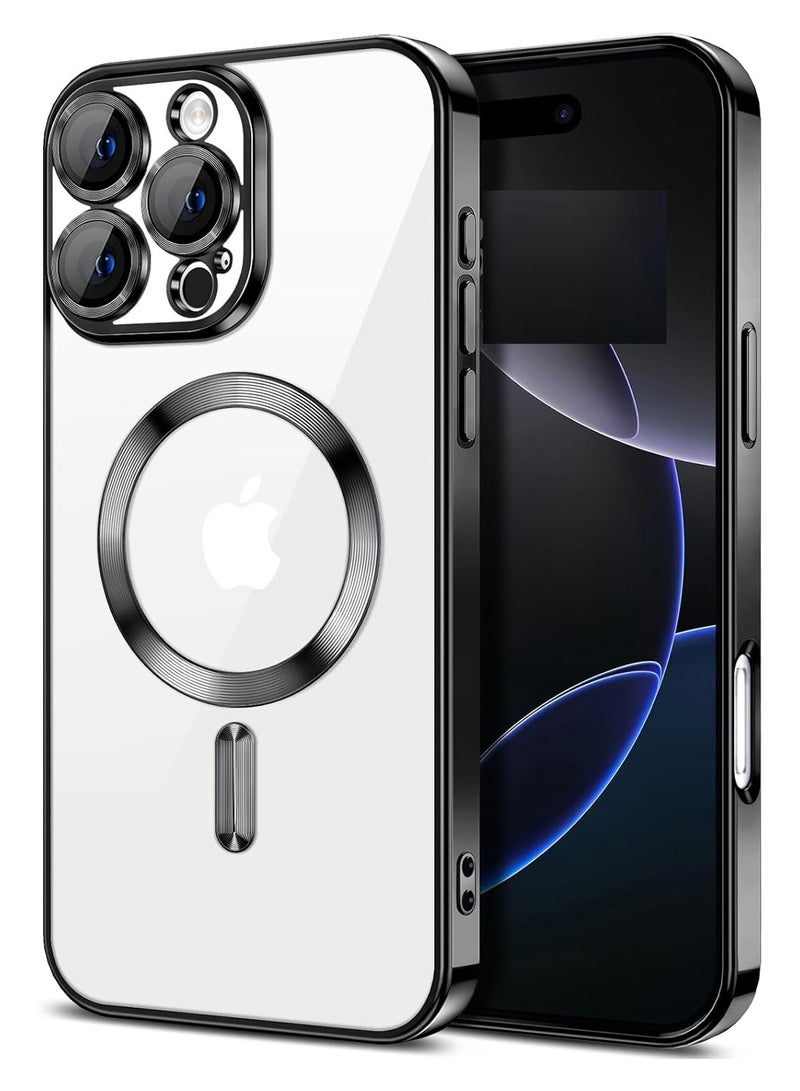 Magnetic Clear Case for iPhone 16 Pro Max with Camera Lens Protector | MagSafe Compatible Slim TPU Cover with Plating Edge – Soft & Protective Design - Image 1