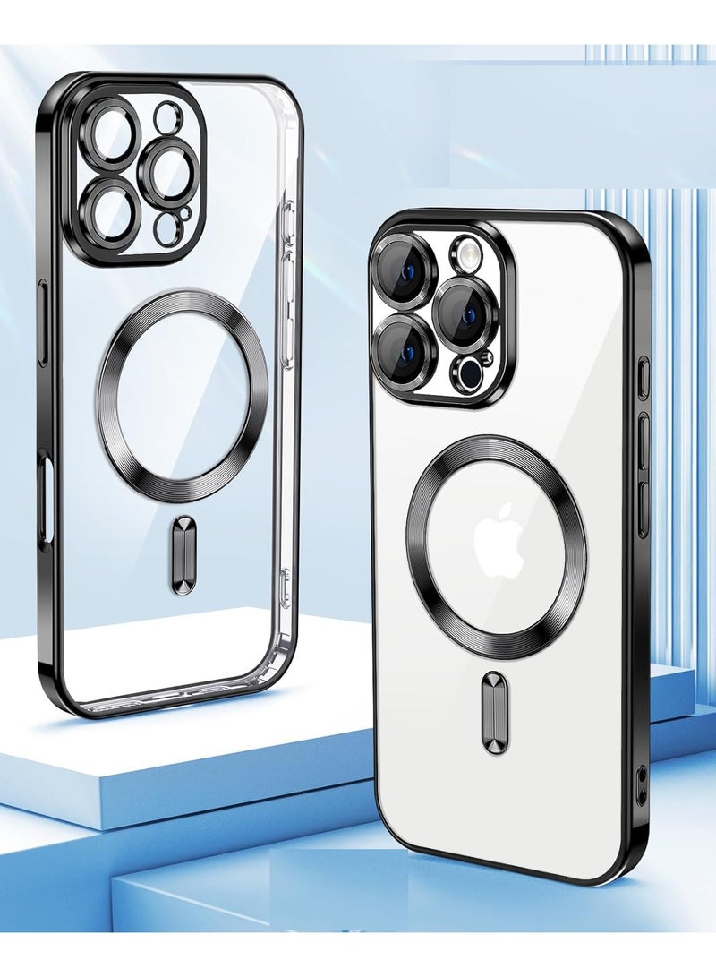 Magnetic Clear Case for iPhone 16 Pro Max with Camera Lens Protector | MagSafe Compatible Slim TPU Cover with Plating Edge – Soft & Protective Design - Image 2