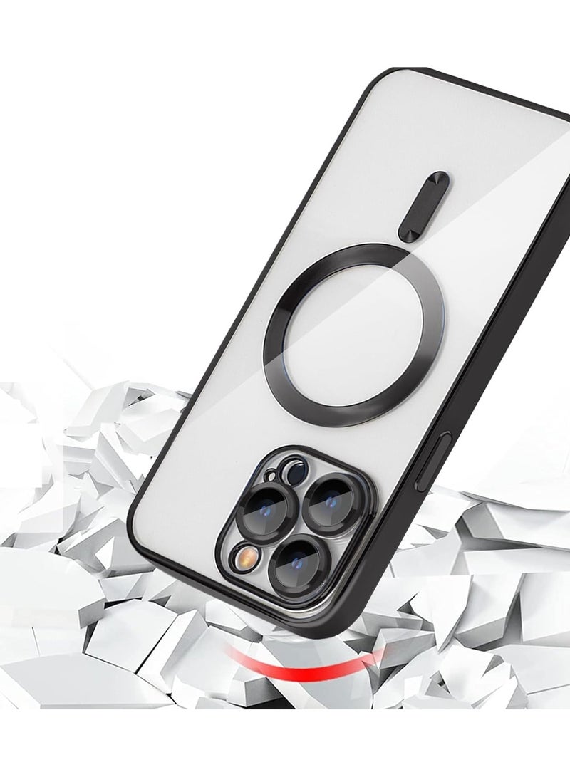 Magnetic Clear Case for iPhone 16 Pro Max with Camera Lens Protector | MagSafe Compatible Slim TPU Cover with Plating Edge – Soft & Protective Design - Image 3