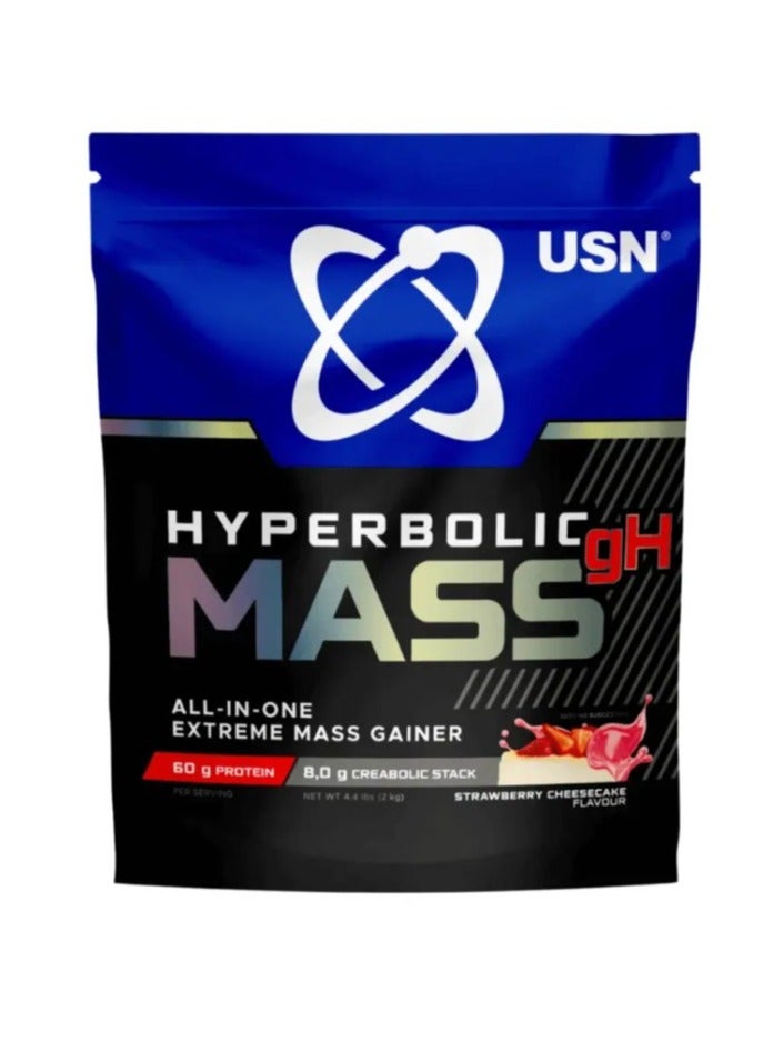 USN Hyperbolic Mass Strawberry Cheesecake 2Kg Mass Gainer - Image 1