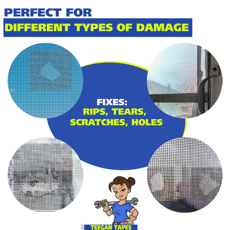Gaffer Power Screen Repair Tape â€“ Fiberglass Mesh, Strong Adhesive, Weather-Resistant Window & Door Screen Patch â€“ Easy to Use, Durable Screen Repair Kit for Holes & Tears - Image 4