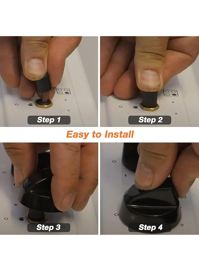 erorex 4 Pack Black Universal Control Knobs With 4 X Long Adapters And 8 X Short Adapters Compatible For Oven Stove Range Universal Stove Knobs Wide Range Of Availability Black - Image 4