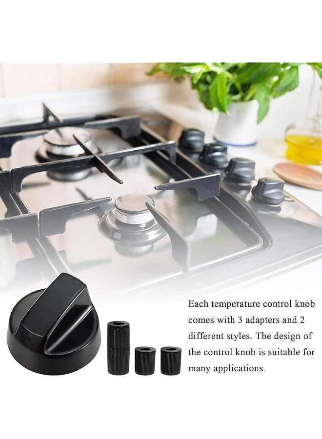 erorex 4 Pack Black Universal Control Knobs With 4 X Long Adapters And 8 X Short Adapters Compatible For Oven Stove Range Universal Stove Knobs Wide Range Of Availability Black - Image 5