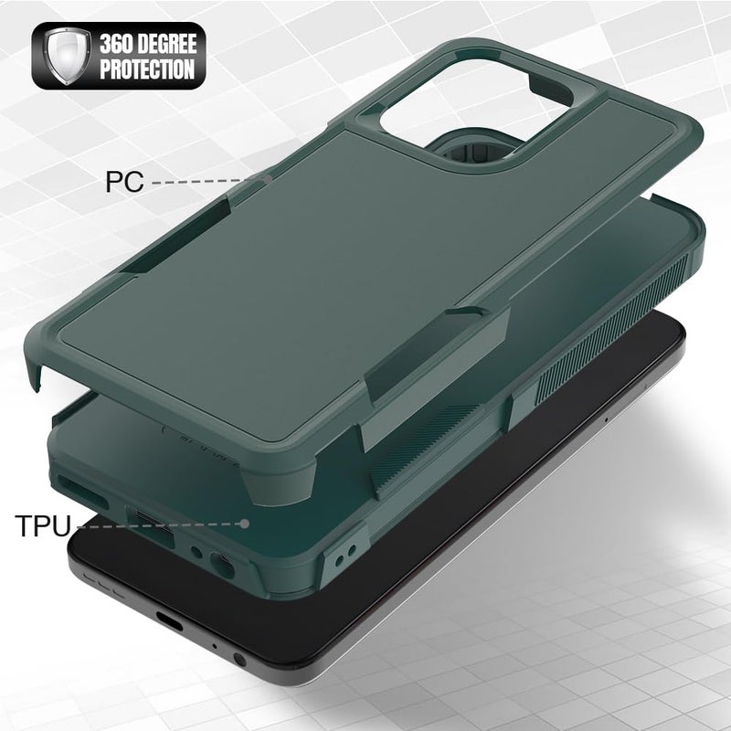 yuanming for Moto G 5G 2025 Case, [Military Grade Drop Tested] with Screen Protector, Dual Layer Protective Heavy Duty Cell Phone Cover Non-Slip Shockproof Case for Motorola Moto G 5G 2025 (Dark Green) - Image 5