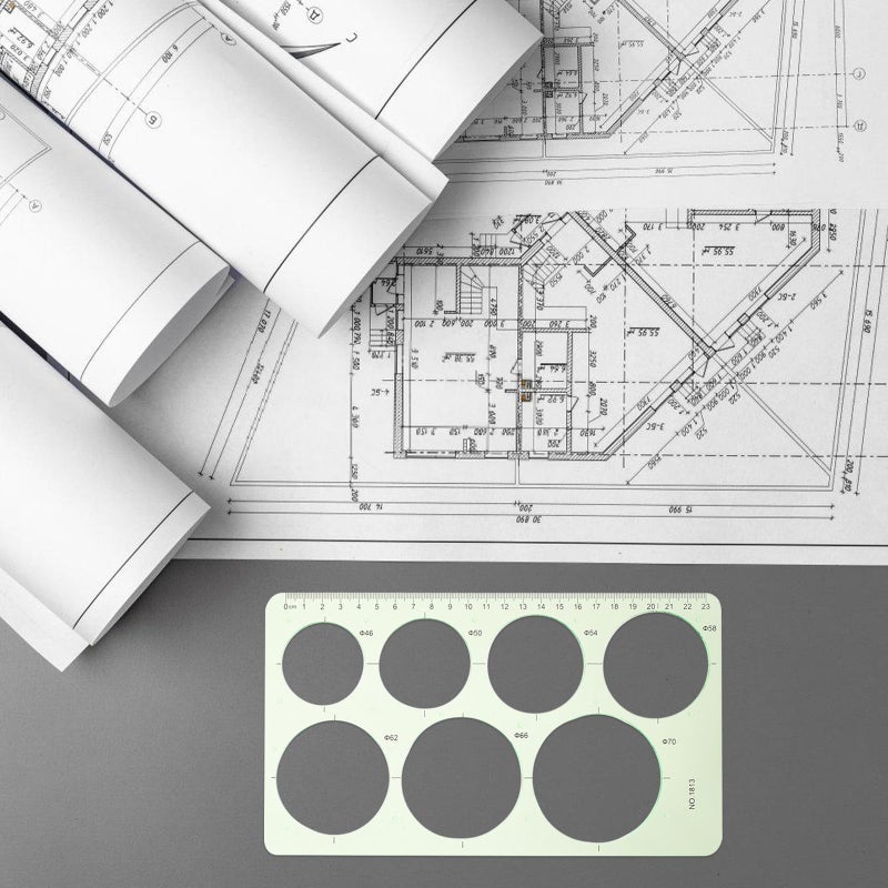 Multifunctional Drawing Ruler Set Geometric Circle Templates Student School Office - Image 4