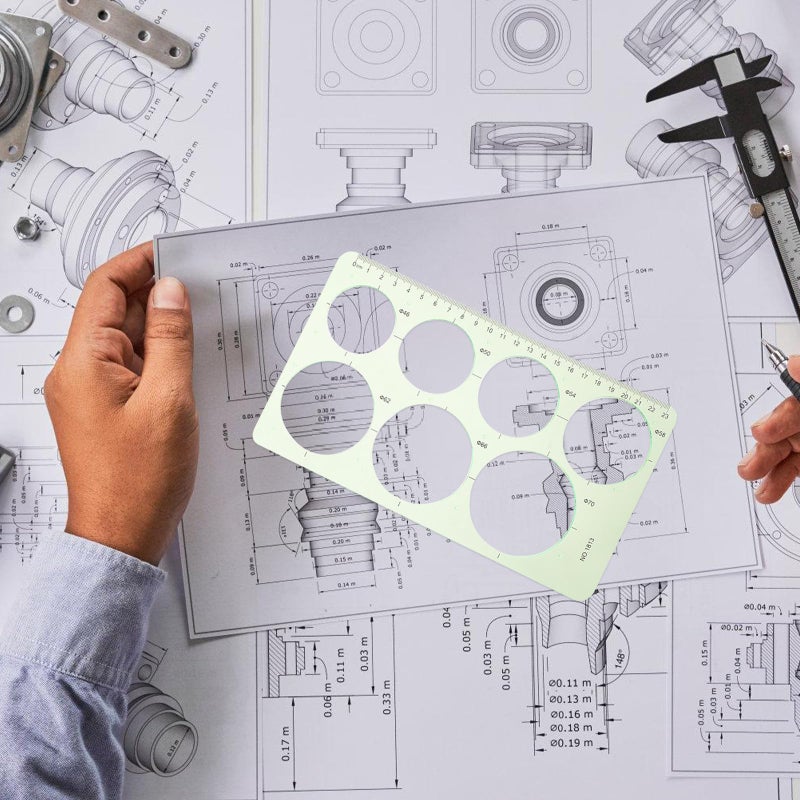 Multifunctional Drawing Ruler Set Geometric Circle Templates Student School Office - Image 5