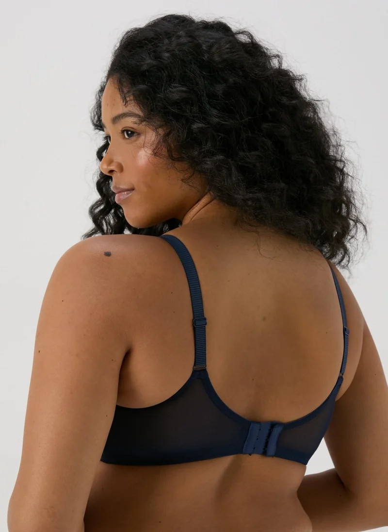 ماتلان حمالة صدر دانتيل مطاطية باللون الكحلي مقاس +