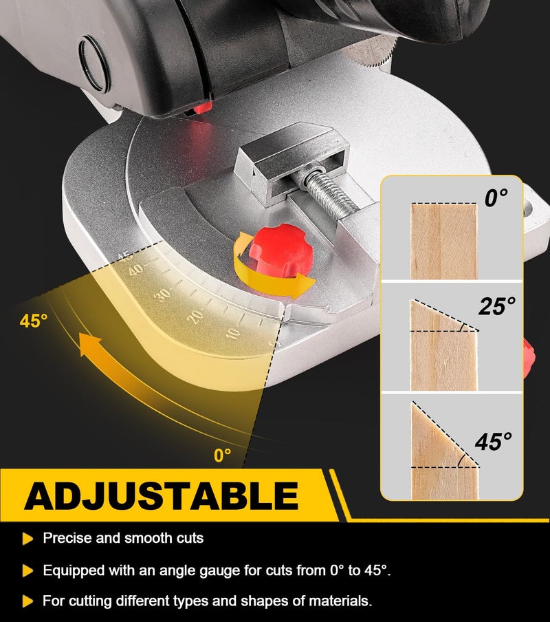 Sbestily Mini Miter Cut-Off Chop Saw for Metal Cutting, Arrow Shafts, Wood Crafts, Hobby Miniature Model Making, Small Electric Table Saw Tool, 223/5.56 Brass, Cuts Max. 1/2" High x 1/2" Wide - Image 4