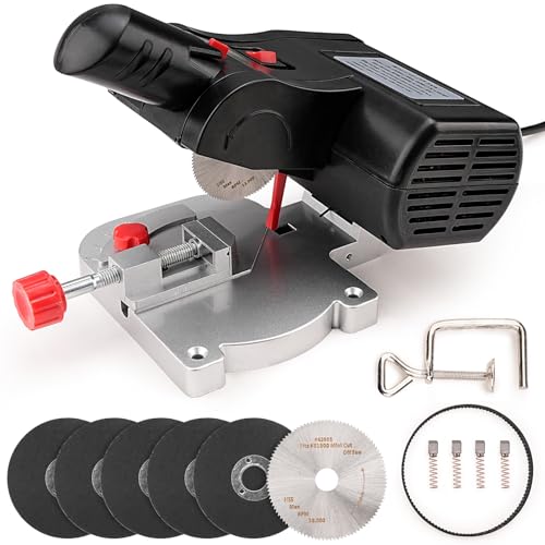 Sbestily Mini Miter Cut-Off Chop Saw for Metal Cutting, Arrow Shafts, Wood Crafts, Hobby Miniature Model Making, Small Electric Table Saw Tool, 223/5.56 Brass, Cuts Max. 1/2" High x 1/2" Wide - Image 1