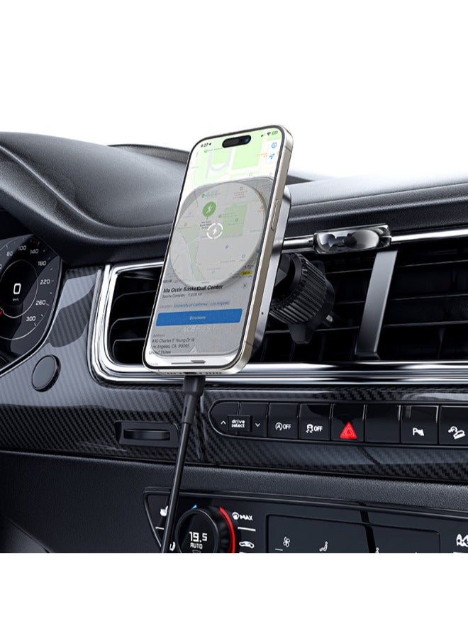 أسيفاست حامل شاحن لاسلكي سريع للسيارة ACEFAST D18 بقدرة 15 وات 2 في 1 - أسود - Image 5