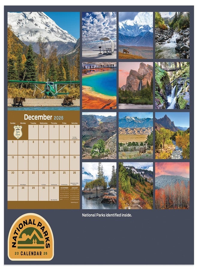TF Publishing 2026 National Parks Mini Calendar with Monthly Grids for Appointments and Scheduling - Vertical Small Wall Calendar 2026 with Premium Gloss Paper for Home and Office Organization - 7x7in - Image 2