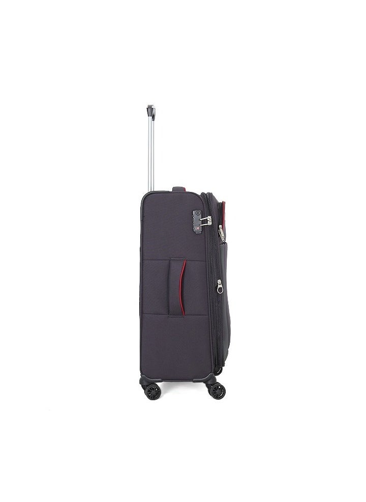 GIORDANO Softside Luggage Trolley Bag 3 Pieces Set With Double Spinner Wheel ,Grey (S-20inch,M-24inch,L-28inch)  - Image 4