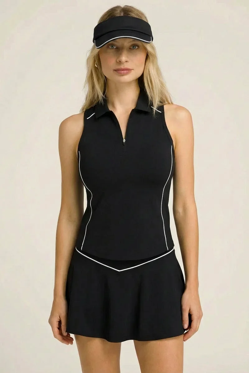 Svl Black Kate Padel & Tennis Skirt with Built-in Shorts & Pockets for Women | Best Price UAE