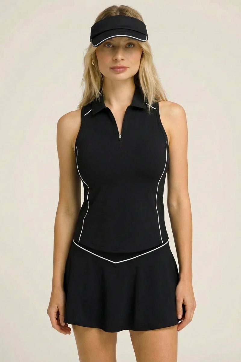 SVL تنورة عالية الخصر مع شورت داخلي وجيب مخفي - أسود - SVL - Image 2