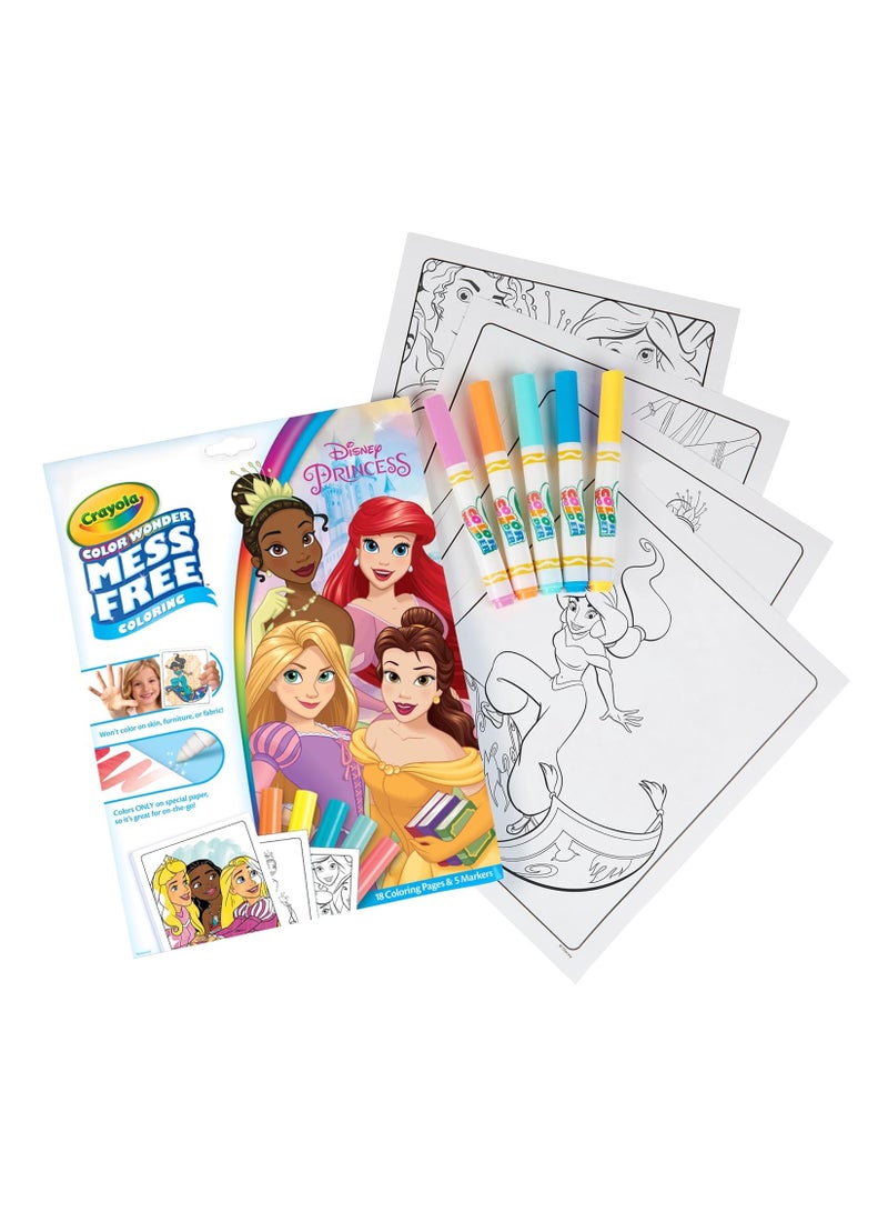 Crayola دفتر تلوين كرايولا كولور وندر وأقلام - أميرات ديزني - Image 1