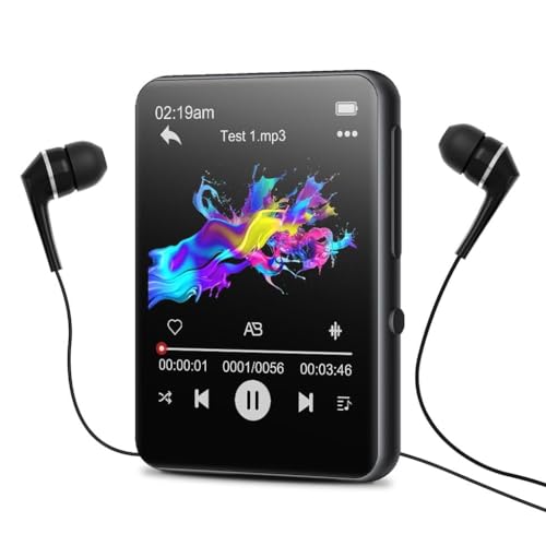 Concept Kart AUDIOCULAR M31 16GB Portable Mp3 Music Player with Bluetooth, 2.4” LCD Touch Screen, Video Playback, Built-in Speaker, Voice Recording Function Mini HiFi Lossless Digital Audio Player (16GB - Black) - Image 1
