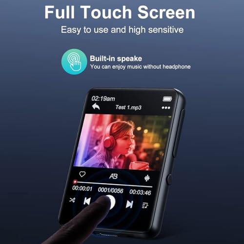 Concept Kart AUDIOCULAR M31 16GB Portable Mp3 Music Player with Bluetooth, 2.4” LCD Touch Screen, Video Playback, Built-in Speaker, Voice Recording Function Mini HiFi Lossless Digital Audio Player (16GB - Black) - Image 2