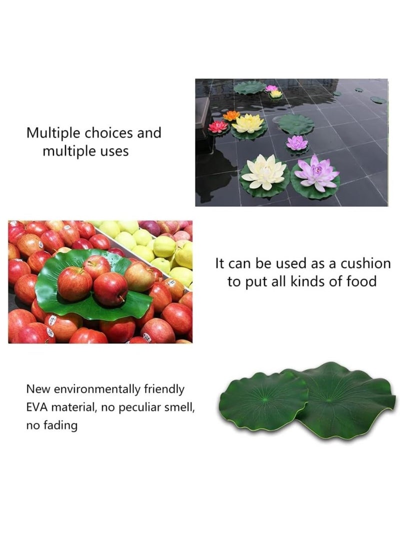 Generic 10 Pcs Artificial Lotus Leaves Floating Lotus Leaves, Floating Lily Pads Plastic Foam Water Lily Foliage for Koi Fish Pool Aquarium Crafts Decoration Green  - Image 3