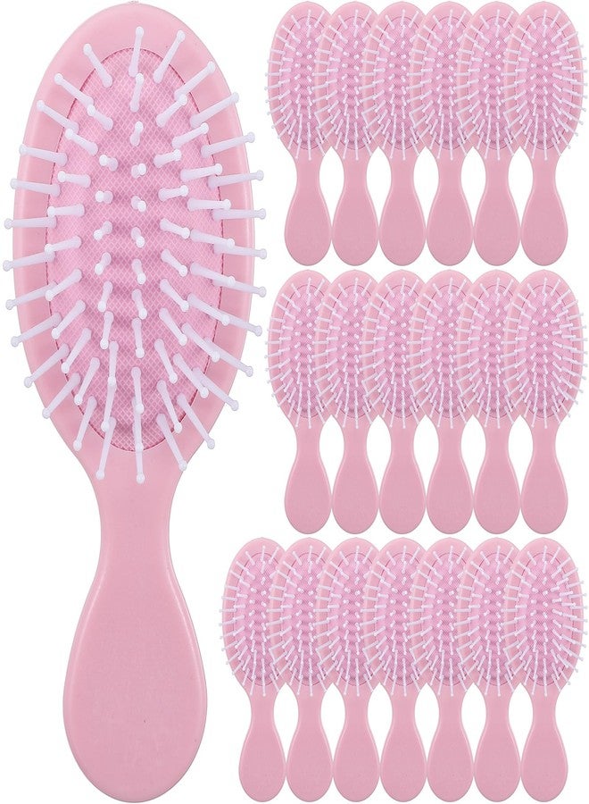 PercyEffie 20 Pcs Mini Wet Hair Brush Bulk, Mini Hairbrush for Travel for Most Hair Types,Small Toddler Soft Bristle Detangling Air Cushion Brushes Pocket Bachelorette Party Bridesmaid Gifts, Women Girl Pink - Image 1