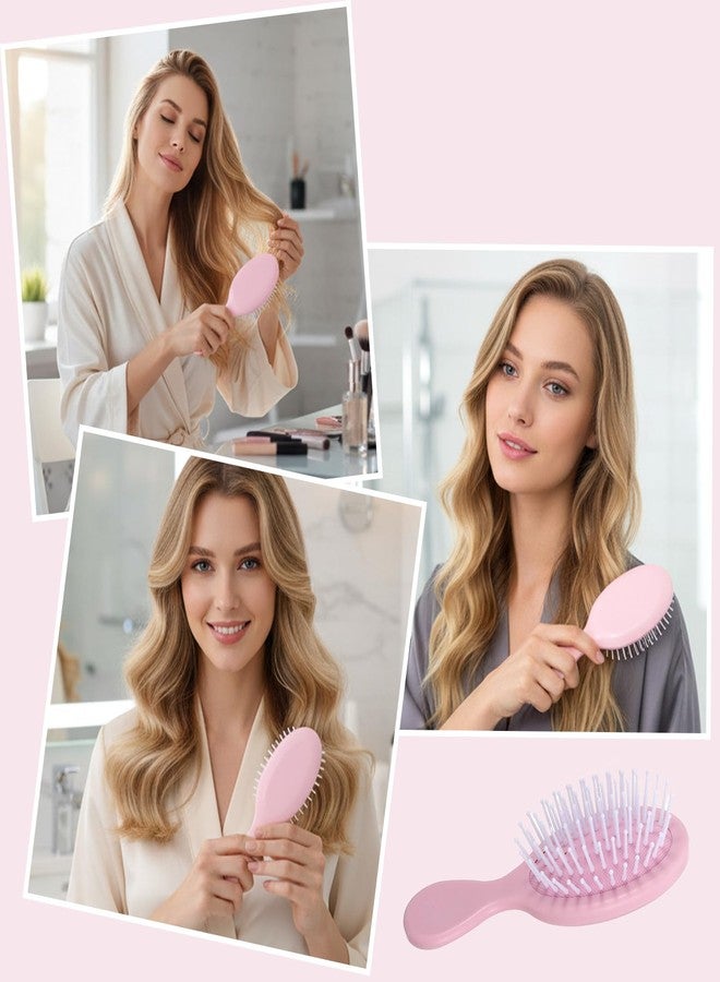 PercyEffie 20 Pcs Mini Wet Hair Brush Bulk, Mini Hairbrush for Travel for Most Hair Types,Small Toddler Soft Bristle Detangling Air Cushion Brushes Pocket Bachelorette Party Bridesmaid Gifts, Women Girl Pink - Image 4