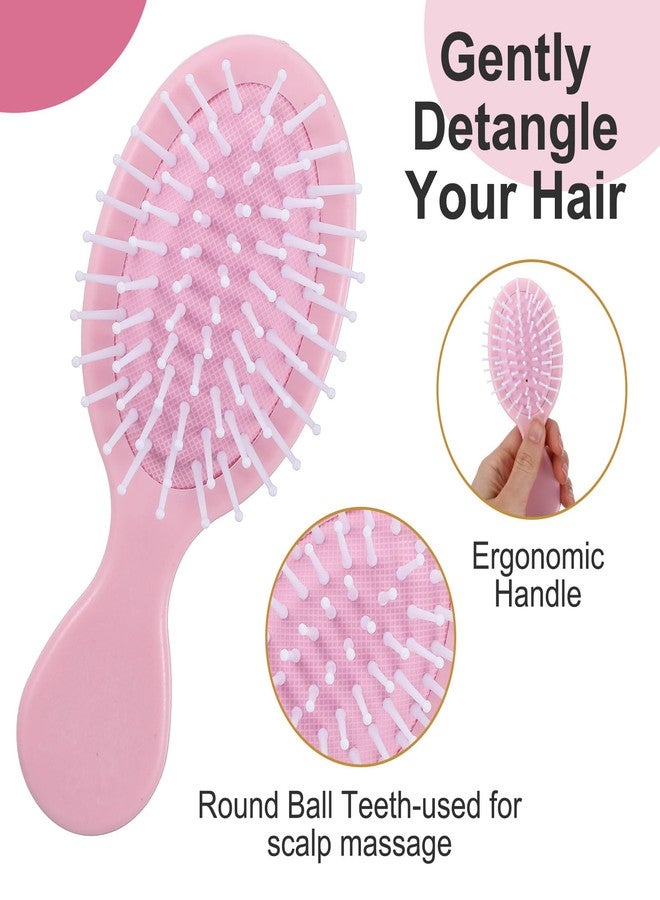 PercyEffie 20 Pcs Mini Wet Hair Brush Bulk, Mini Hairbrush for Travel for Most Hair Types,Small Toddler Soft Bristle Detangling Air Cushion Brushes Pocket Bachelorette Party Bridesmaid Gifts, Women Girl Pink - Image 5