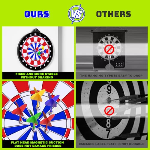 Beayuck Magnetic Dart Board for Kids - 12pcs Magnetic Darts, Indoor/Outdoor Kids Games and Party Games, Christmas Birthday Gifts Toys for Boys Ages 3-12 - Image 4
