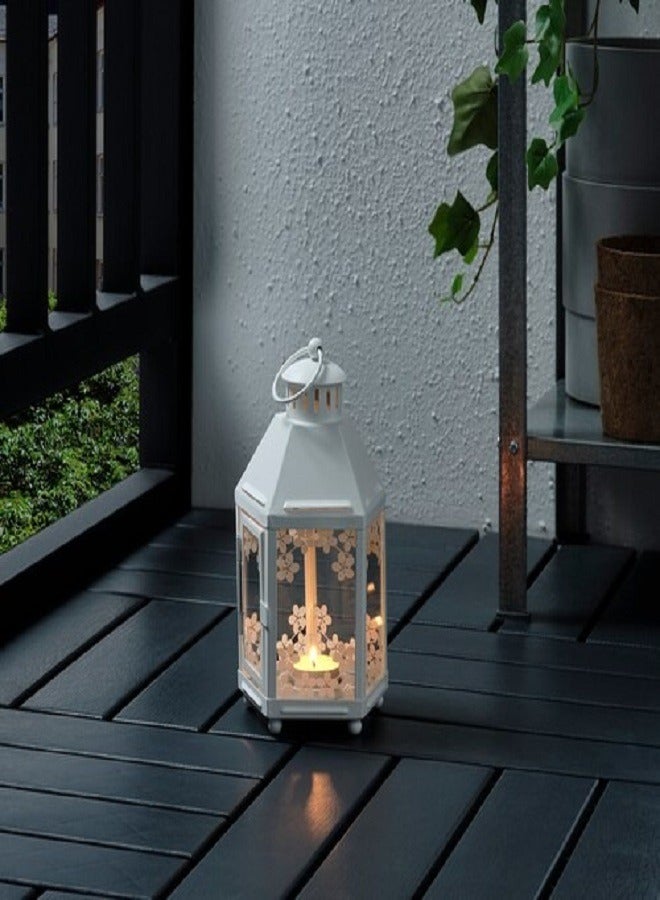 Tealight lantern, indoor/outdoor, white, 21 cm - Image 1