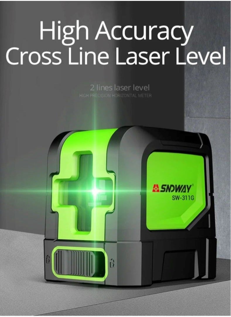 SNDWAY - Cross Line Laser Level Laser Level Self Leveling Green/Red Beam Measure - Image 1