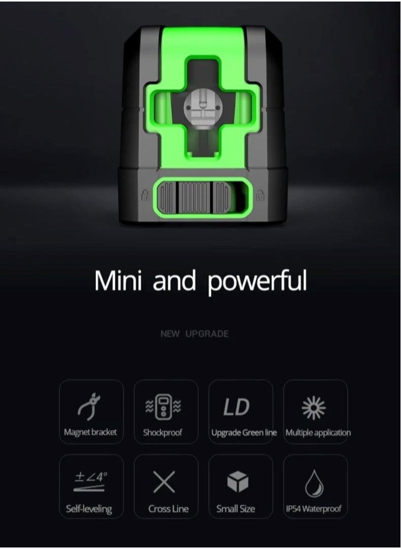 SNDWAY - Cross Line Laser Level Laser Level Self Leveling Green/Red Beam Measure - Image 1