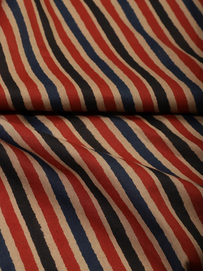 أيه كيه إس Multi-Color Vertical Striped Cotton Fabric