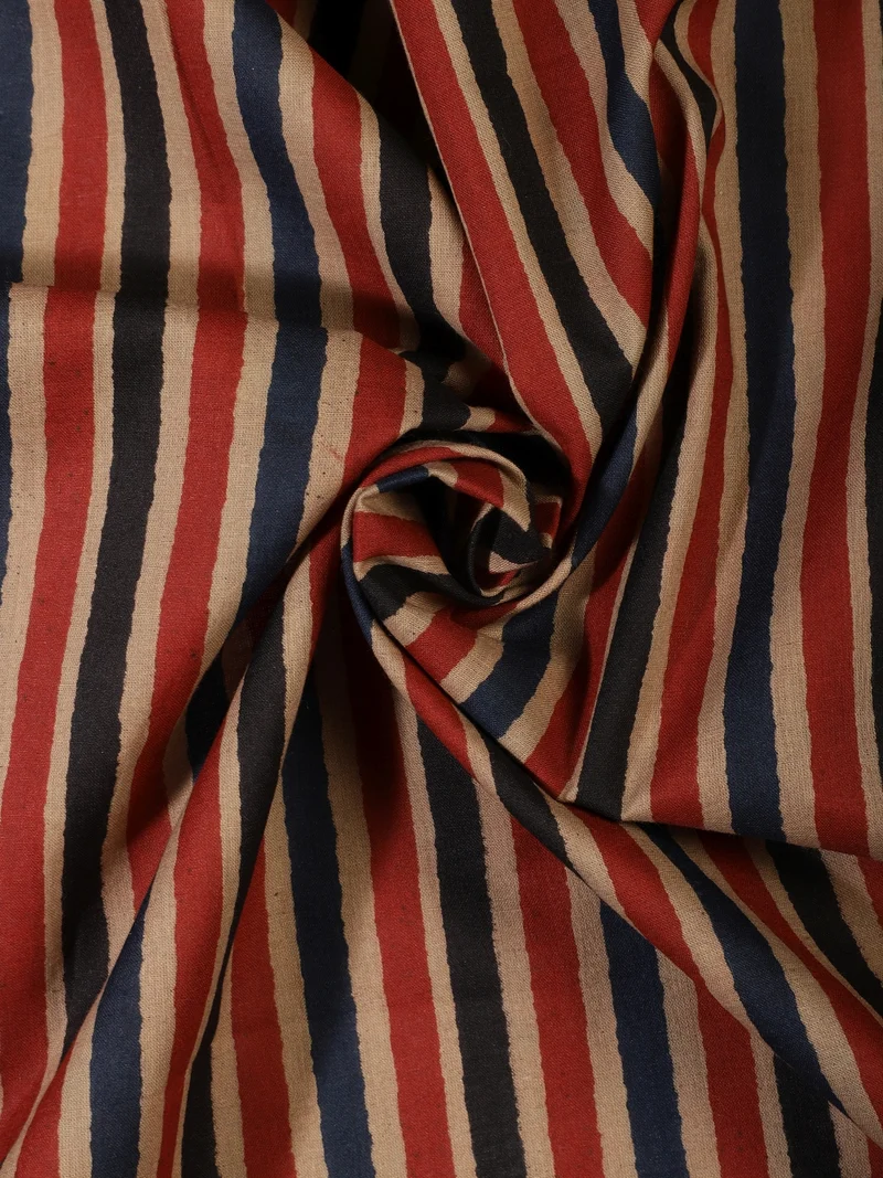 أيه كيه إس Multi-Color Vertical Striped Cotton Fabric