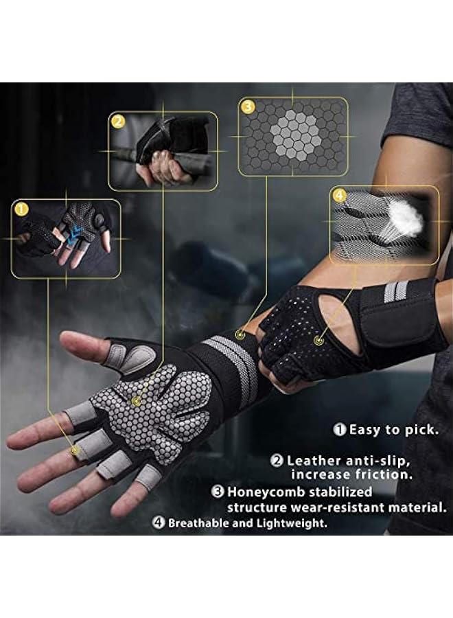 رينكس ات لياقة دية م الميكاوكز، ات قضة لرفع الاثقال وركو القوار والتدري وصالة الالعا الرياضية، حزام حماية كاملة لراحة اليد ودعم المعصم اسود) مقاس L) - Image 2