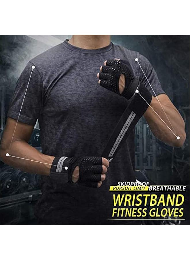 رينكس ات لياقة دية م الميكاوكز، ات قضة لرفع الاثقال وركو القوار والتدري وصالة الالعا الرياضية، حزام حماية كاملة لراحة اليد ودعم المعصم اسود) مقاس L) - Image 4