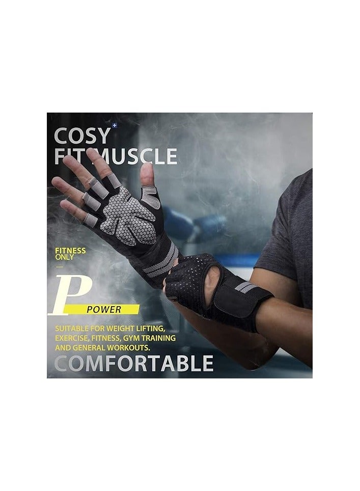 رينكس ات لياقة دية م الميكاوكز، ات قضة لرفع الاثقال وركو القوار والتدري وصالة الالعا الرياضية، حزام حماية كاملة لراحة اليد ودعم المعصم اسود) مقاس L) - Image 5
