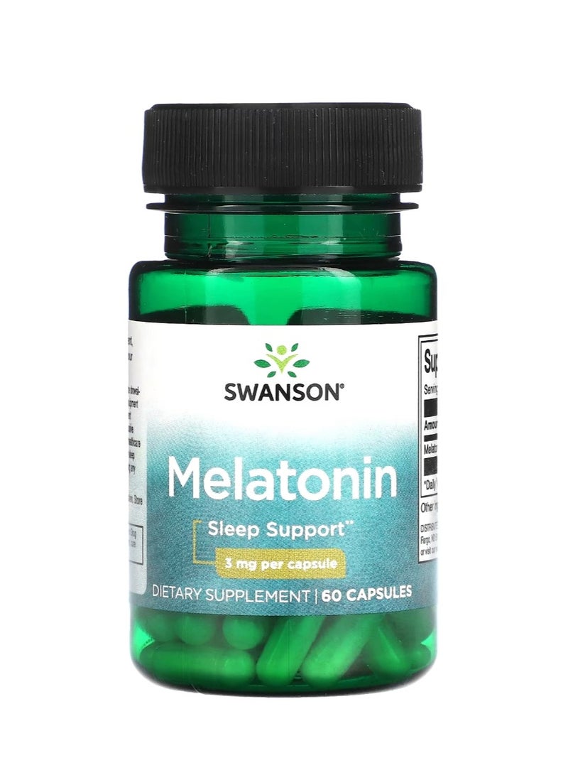 SWANSON Melatonin 3 mg 60 Capsules  - Image 1