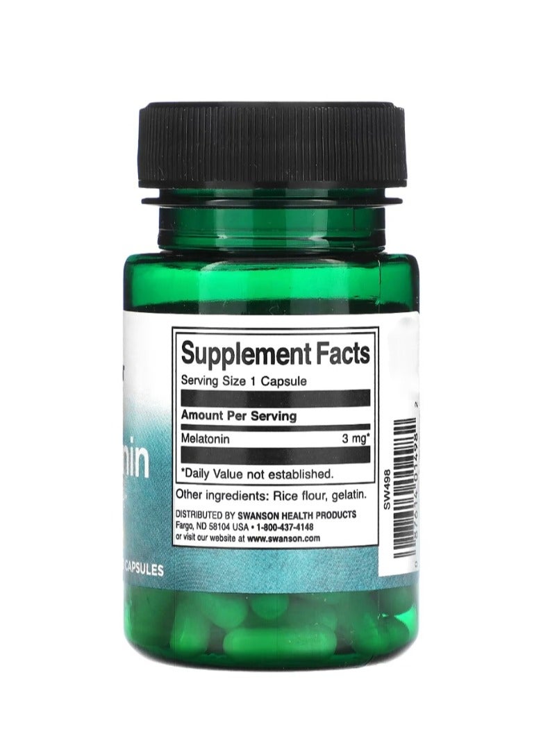 SWANSON Melatonin 3 mg 60 Capsules  - Image 2