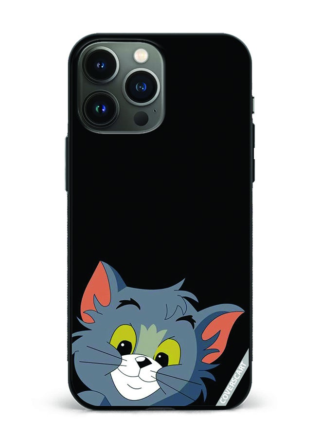 Protective Case Cover For Apple iPhone 14 Pro Max Tom Cat Design Black
