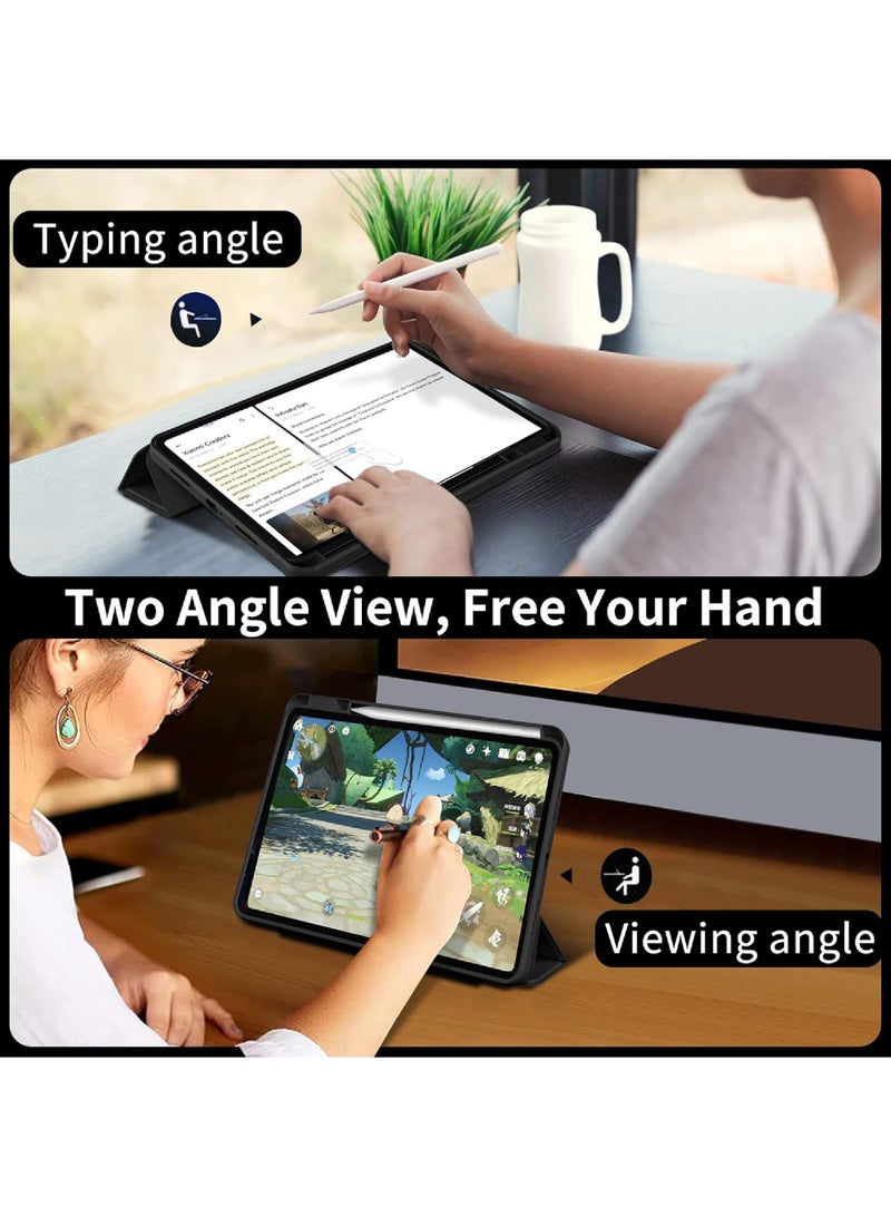 روك بو الدخن وسادة 6 / وسادة 6 برو 11.0 بوصة 2023 شفافة الصلب الغطاء الخلفي مع ثلاثة أضعاف الدعم لحماية الغطاء الذكي ، تنطبق على الدخن وسادة 6 / وسادة 6 برو خفيفة الوزن التلقائي الاستيقاظ والنوم - Image 4